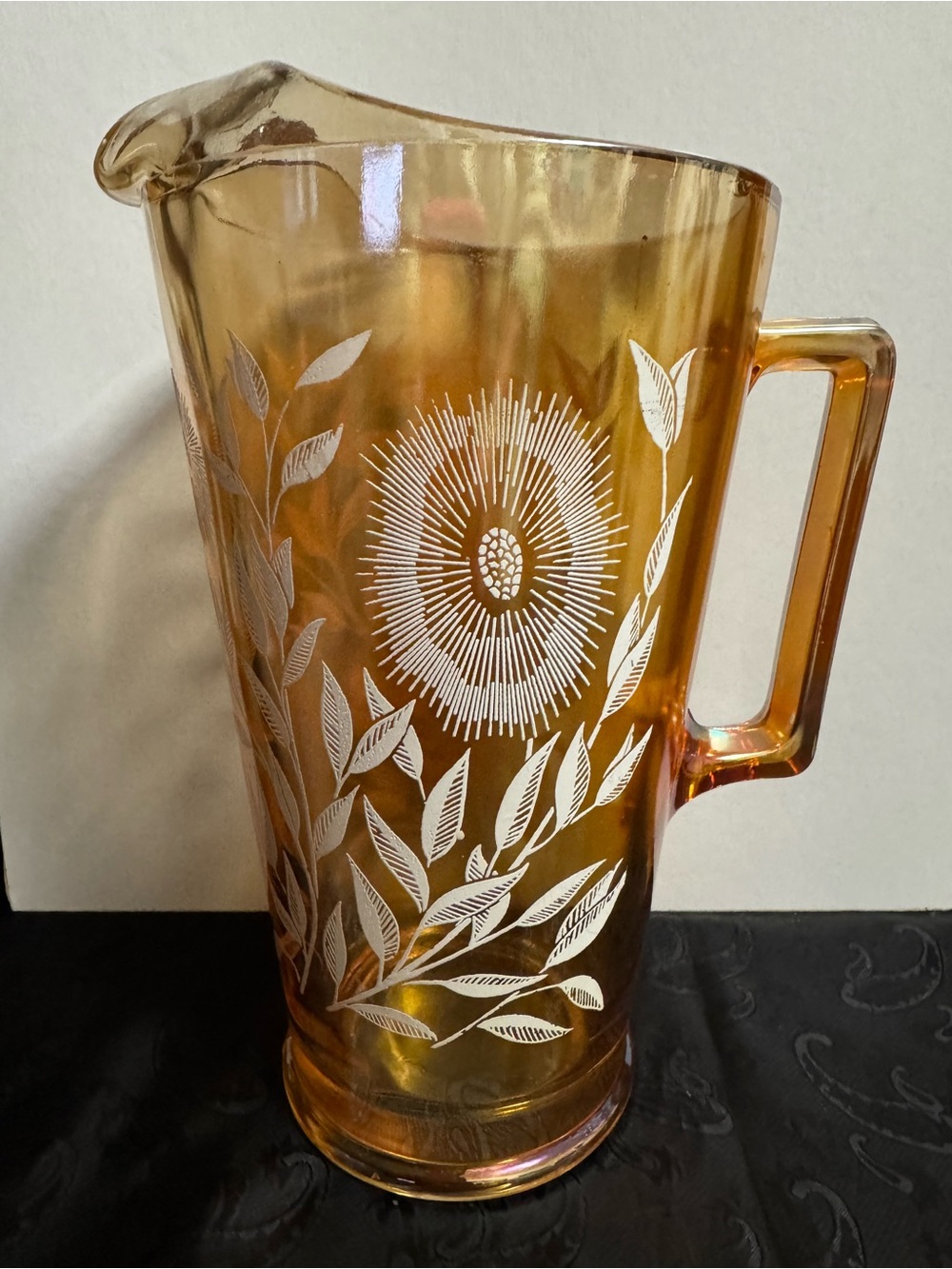 Jeanette Marigold Carnival Glass Pitcher ~ 1950’s